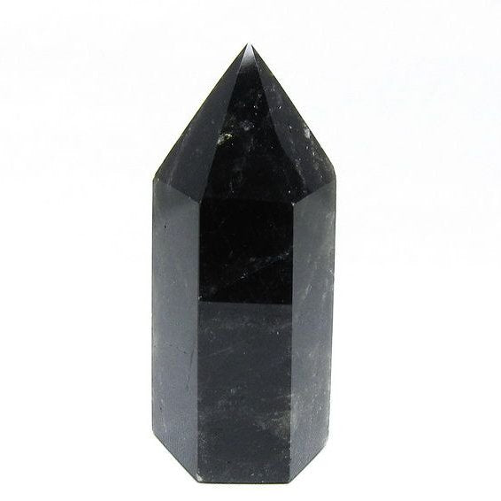 モリオン ポイント 六角柱 黒水晶 置物 一点物 152-4278