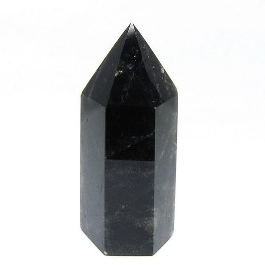 モリオン ポイント 六角柱 黒水晶 置物 一点物 152-4278