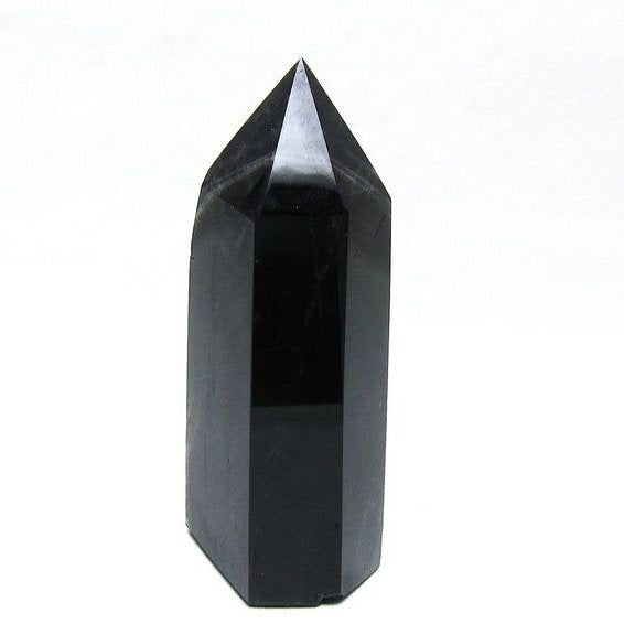 モリオン ポイント 六角柱 黒水晶 置物 一点物 152-4279