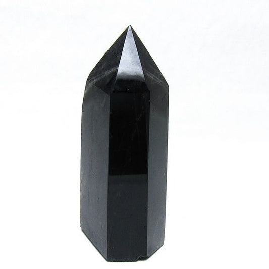 モリオン ポイント 六角柱 黒水晶 置物 一点物 152-4279