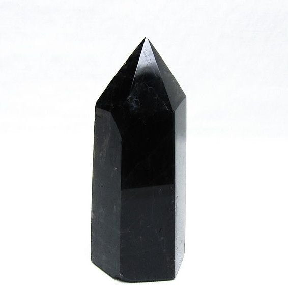 モリオン ポイント 六角柱 黒水晶 置物 一点物 152-4280