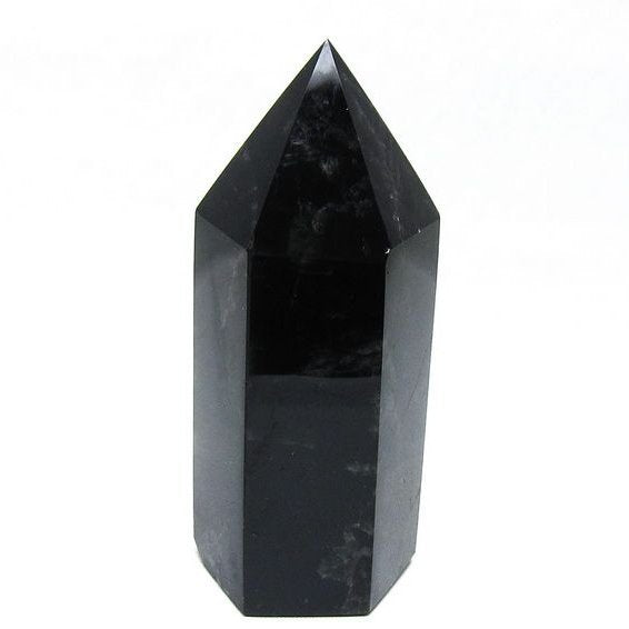 モリオン ポイント 六角柱 黒水晶 置物 一点物 152-4281