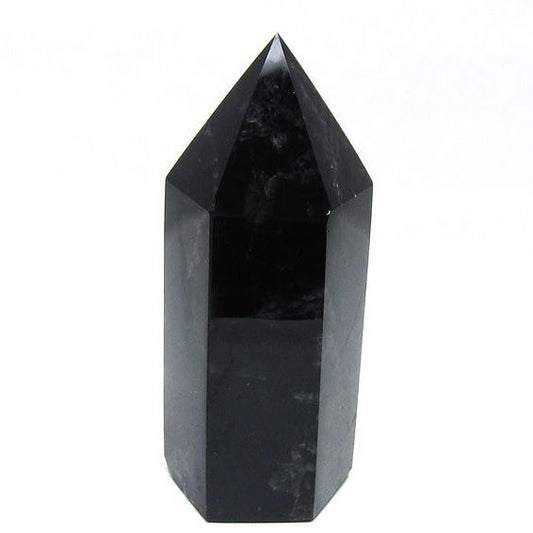 モリオン ポイント 六角柱 黒水晶 置物 一点物 152-4281