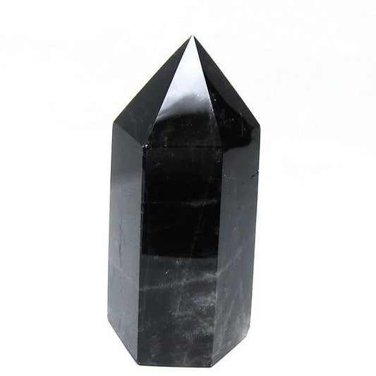 モリオン ポイント 六角柱 黒水晶 置物 一点物 152-4282