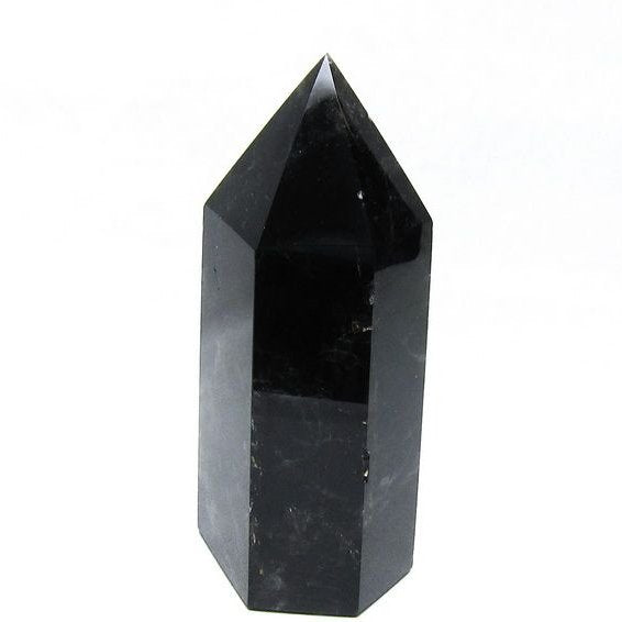 モリオン ポイント 六角柱 黒水晶 置物 一点物 152-4284