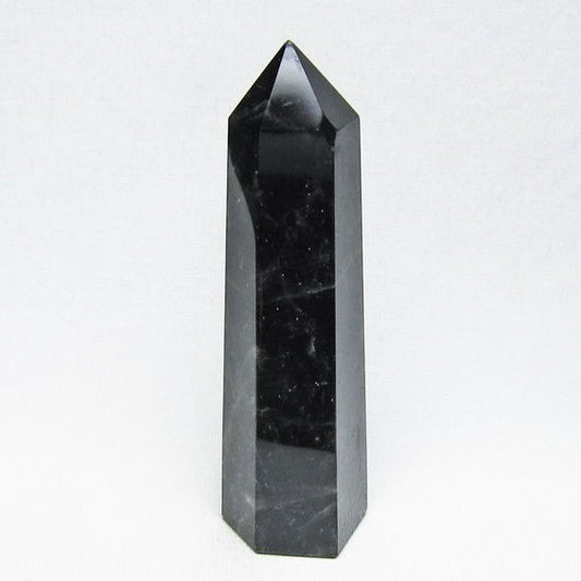 黒水晶 ポイント モリオン 六角柱 置物 一点物 152-4370