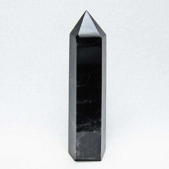 黒水晶 ポイント モリオン 六角柱 置物 一点物 152-4371