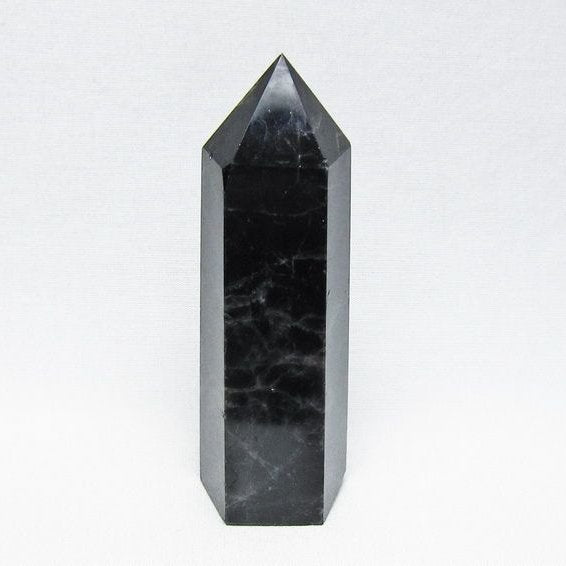 黒水晶 ポイント モリオン 六角柱 置物 一点物 152-4379