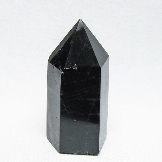 黒水晶 ポイント モリオン 六角柱 置物 一点物 152-4385