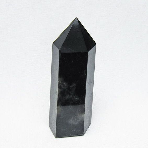黒水晶 ポイント モリオン 六角柱 置物 一点物 152-4389