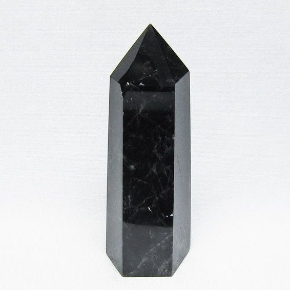 黒水晶 ポイント モリオン 六角柱 置物 一点物 152-4394