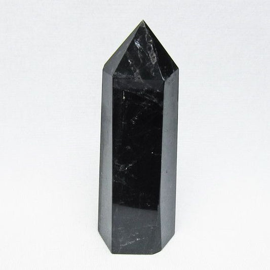 黒水晶 ポイント モリオン 六角柱 置物 一点物 152-4395