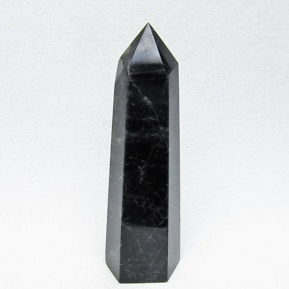 モリオン ポイント 黒水晶 六角柱 置物 一点物 152-4405