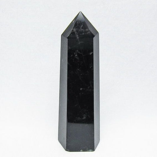 モリオン ポイント 黒水晶 六角柱 置物 一点物 152-4411