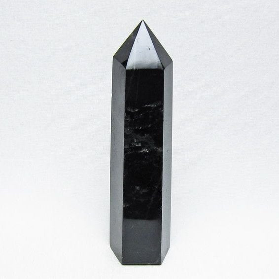 モリオン ポイント 黒水晶 六角柱 置物 一点物 152-4412