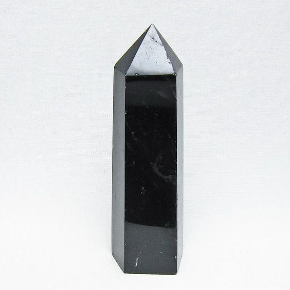 モリオン ポイント 黒水晶 六角柱 置物 一点物 152-4413