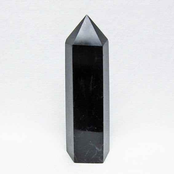 モリオン ポイント 黒水晶 六角柱 置物 一点物 152-4415
