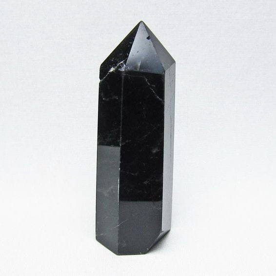 モリオン ポイント 黒水晶 六角柱 置物 一点物 152-4418