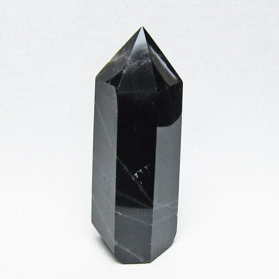モリオン ポイント 黒水晶 六角柱 置物 一点物 152-4419