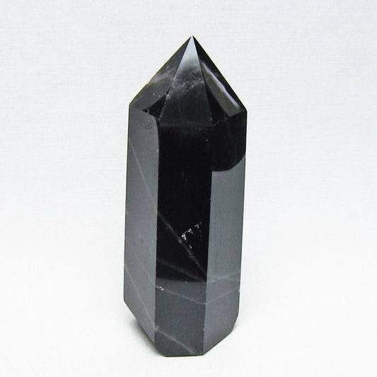 モリオン ポイント 黒水晶 六角柱 置物 一点物 152-4419