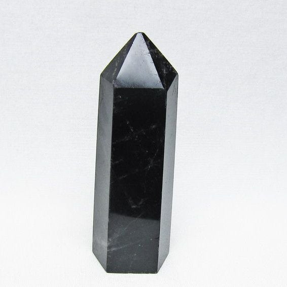 モリオン ポイント 黒水晶 六角柱 置物 一点物 152-4420