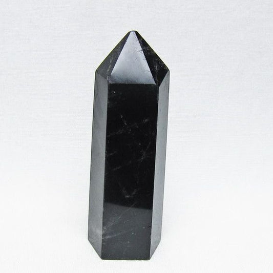 モリオン ポイント 黒水晶 六角柱 置物 一点物 152-4420