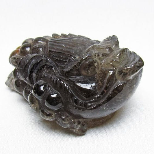 水晶 手彫り-卓上置物-キンセン-金蟾 一点物 154-106