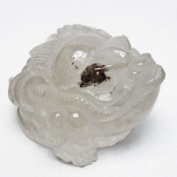 水晶 手彫り-卓上置物-キンセン-金蟾 ガーデンクォーツ 一点物 154-122