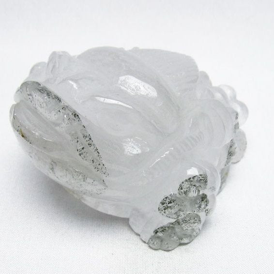 水晶 手彫り-卓上置物-キンセン-金蟾 ガーデンクォーツ 一点物 154-76