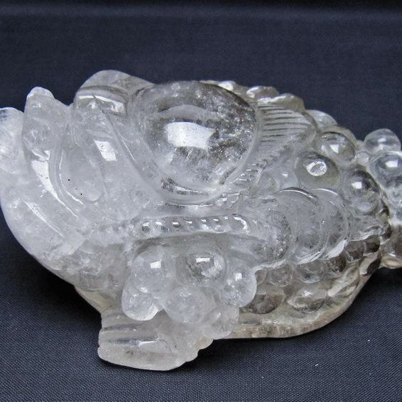 水晶 手彫り-卓上置物-キンセン-金蟾 一点物 154-79