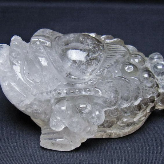 水晶 手彫り-卓上置物-キンセン-金蟾 一点物 154-79