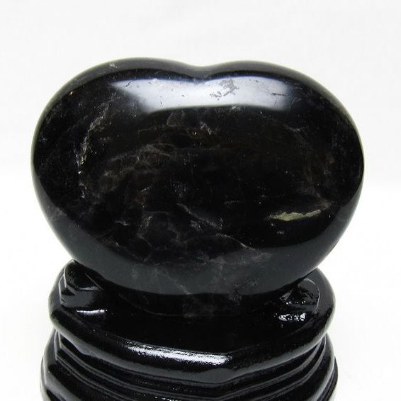 黒水晶 置物 モリオン ハート 台座付属 一点物 155-1095