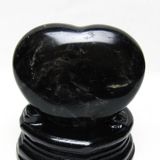 黒水晶 置物 モリオン ハート 台座付属 一点物 155-1095