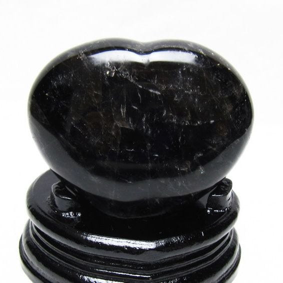 黒水晶 置物 モリオン ハート 台座付属 一点物 155-1097