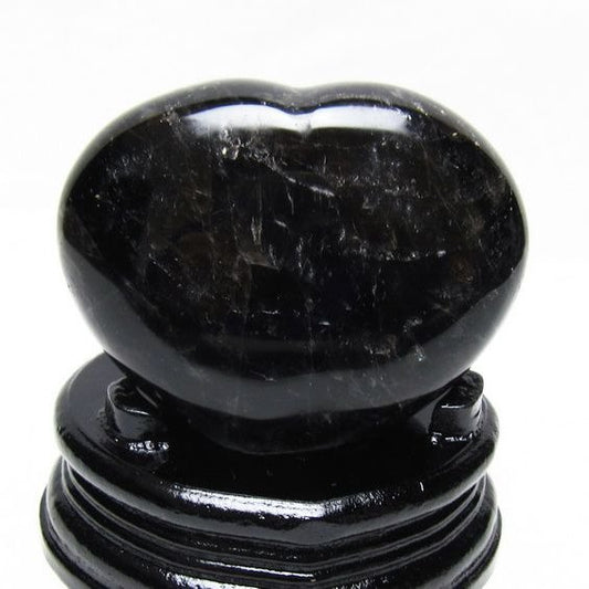 黒水晶 置物 モリオン ハート 台座付属 一点物 155-1097