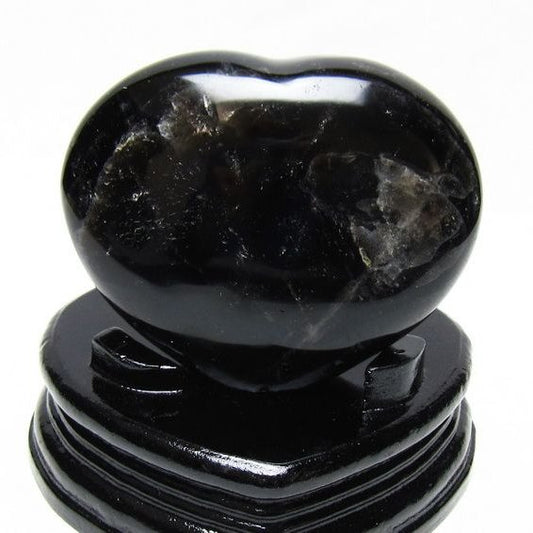 黒水晶 置物 モリオン ハート 台座付属 一点物 155-1098