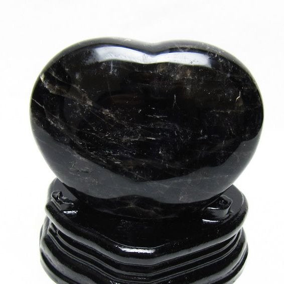 黒水晶 置物 モリオン ハート 台座付属 一点物 155-1099