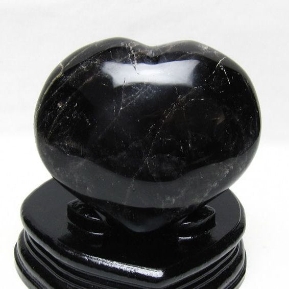黒水晶 置物 モリオン ハート 台座付属 一点物 155-1102