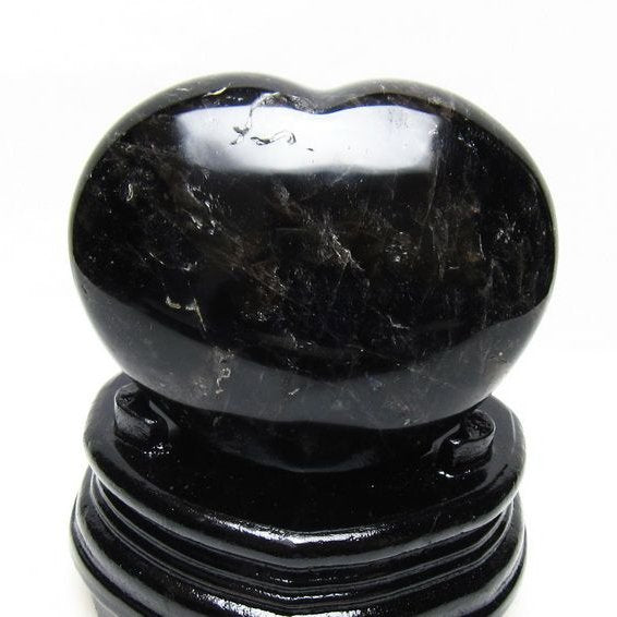 黒水晶 置物 モリオン ハート 台座付属 一点物 155-1104