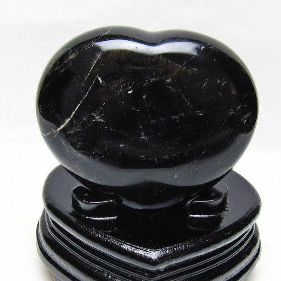 黒水晶 置物 モリオン ハート 台座付属 一点物 155-1110