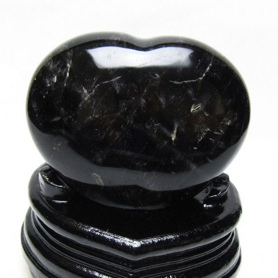 黒水晶 置物 モリオン ハート 台座付属 一点物 155-1114