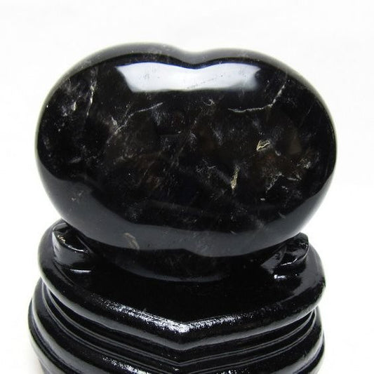 黒水晶 置物 モリオン ハート 台座付属 一点物 155-1114