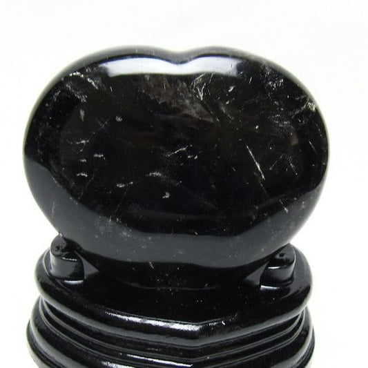 黒水晶 置物 モリオン ハート 台座付属 一点物 155-1115