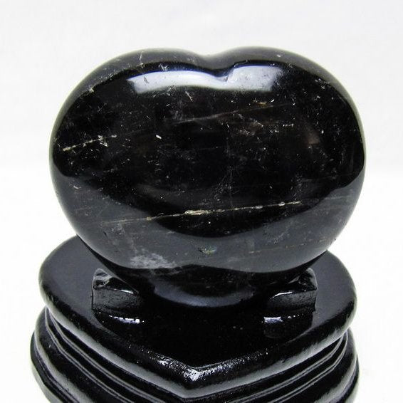 黒水晶 置物 モリオン ハート 台座付属 一点物 155-1120