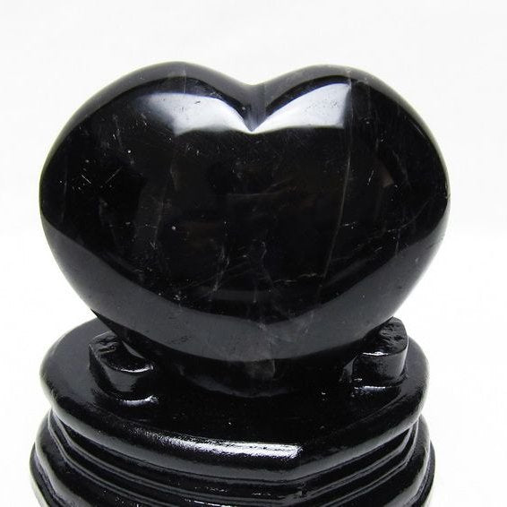 黒水晶 置物 モリオン ハート 台座付属 一点物 155-1122