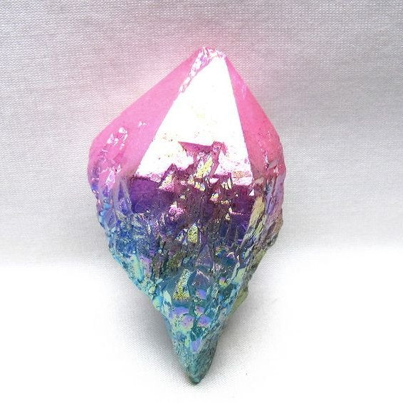 オーラクリスタル 原石 マルチカラー エレスチャル オーラ水晶 一点物 171-8728
