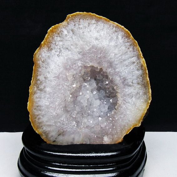 アゲート ジオード 原石 置物 台座付属 瑪瑙 メノウ 晶洞 一点物 181-4152