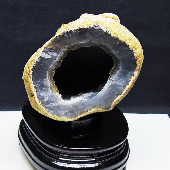 アゲート ジオード 原石 置物 台座付属 瑪瑙 メノウ 晶洞 一点物 送料無料 181-4182