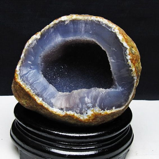 1Kg アゲート ジオード 原石 置物 台座付属 瑪瑙 メノウ 晶洞 一点物 送料無料 181-4183