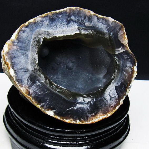 アゲート ジオード 原石 置物 台座付属 瑪瑙 メノウ 晶洞 一点物 送料無料 181-4191